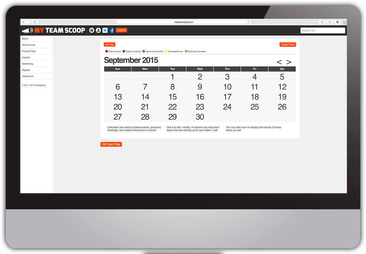 My Team Scoop interface image
